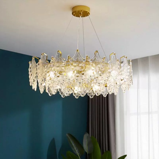 Люстра подвесная, медный, стекло, MELODY 50*24, металл, E14.