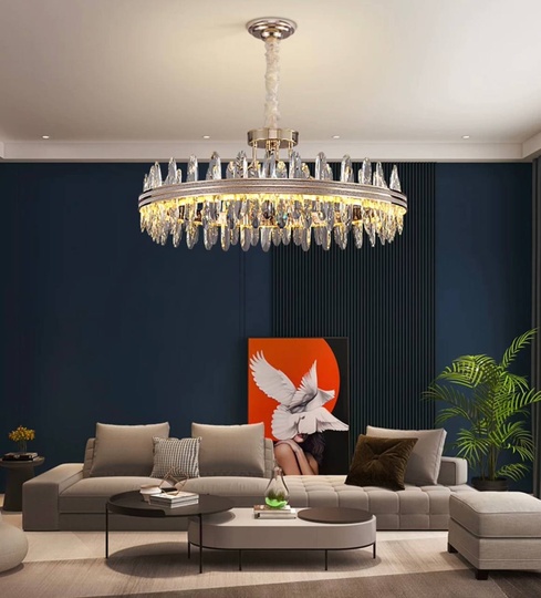 Люстра подвесная ERGEM 80*32 золото, стекло, металл, LED.