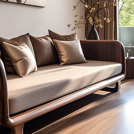 Прямой диван Bennet темный орех, ткань, 200*85*80 см