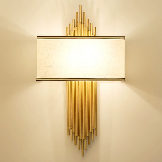 Настенный светильник россыпное золото ALEX, Бра, 36*66, металл, ткань, E14.