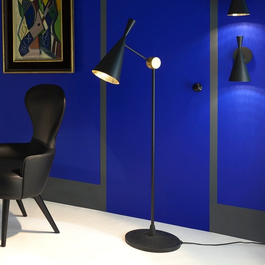 Торшер черный Elunyx, 40* 160 см, LED, Е27, металл, 10 вт