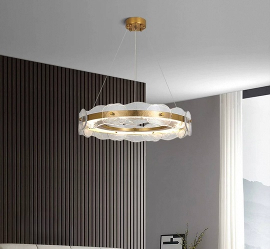 Светильник подвесной бронзовый Elviku, металл, трос 150 см, 60*13 см, LED