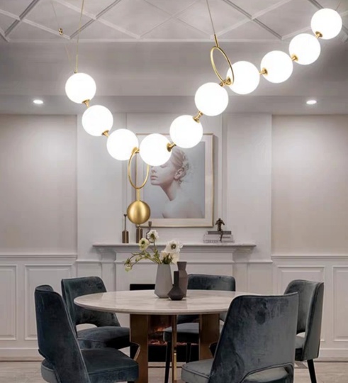 Подвесной светильник, Люстра подвесная MAI HE MAI COCO золото на 10 плафонов, 245 см, диаметр плафона 20 см, E27, 40 Вт