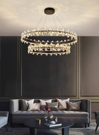 Люстра подвесная, черный, хрусталь, CRISPIN 40*60, металл, LED