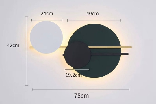 Настенный светильник, Бра MAXIMILIAN 75*42, зеленый, белый, черный, медный, металл, LED.