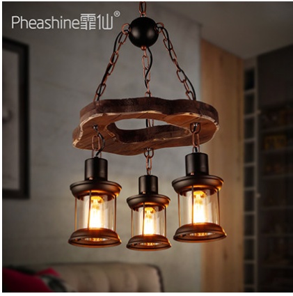 Дизайнерский светильник 39*38 см светодиодный, e27, железо, дерево