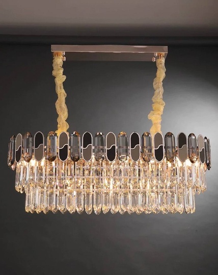 Люстра подвесная, дымчатый, медный, стекло, AYGUN 80*33, металл, E14.