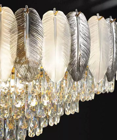 Люстра подвесная AKKUTLU 60*40 белый пепел, стекло, металл, Е14.