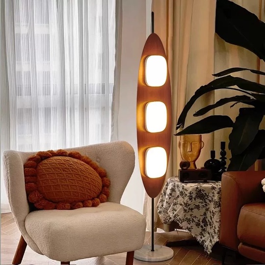 Торшер белый 26*26*160 см, LED, ПММА, мрамор, 24 Вт