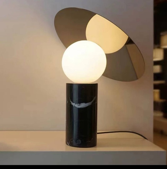 Настольная лампа NIGHT 30*40, черный, мрамор.