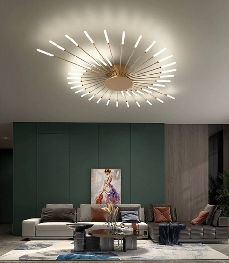 Люстра золотая Eltora, металл, 128*9 см, светодиодная, LED