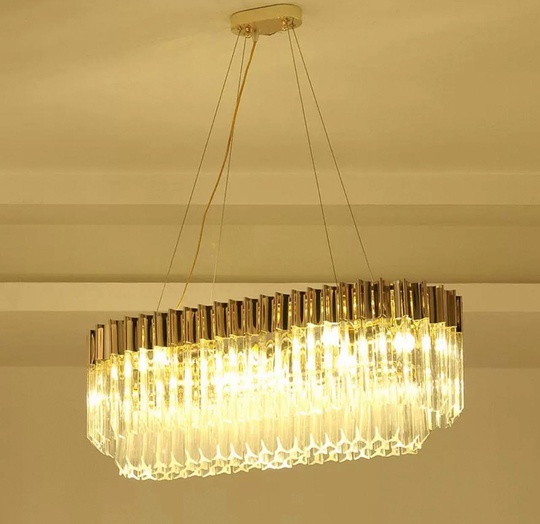 Люстра подвесная, золотой, стекло, AYKUT 100*35, металл, E14.