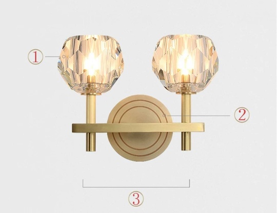 Настенный светильник LARRY 27*22, медный, металл, стекло, G9.