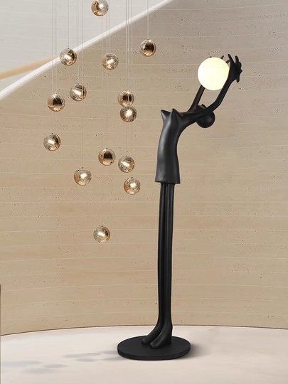 Торшер девушка. Напольный светильник черный. Chile Girl - 210 см, E27, 5 Вт