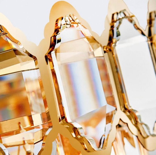 Люстра подвесная, золото, хрусталь, SHARYL 60*38, металл, E14.