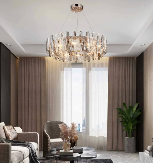 Люстра подвесная BENAY 80*25 дымчатый, стекло, металл, Е14.