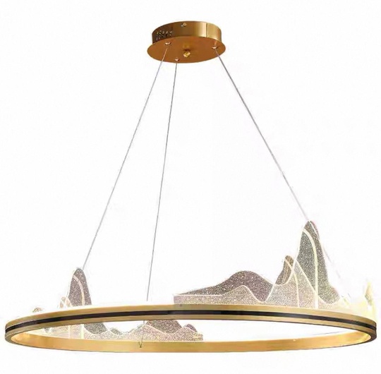 Люстра подвесная, медь, ПММА, CHAD 100*20, металл, LED