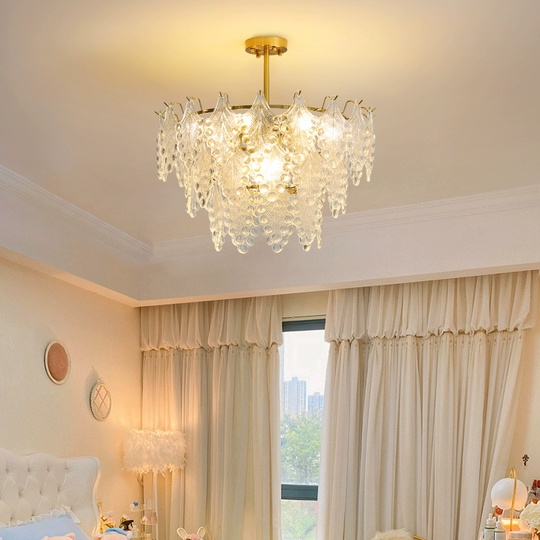 Люстра подвесная, медный, стекло, AYSUN 80*37, металл, E14.