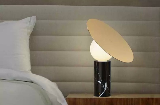 Настольная лампа NIGHT 30*40, черный, мрамор.