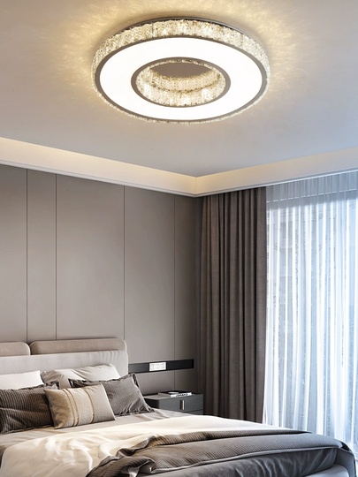 Потолочный светильник, хром, кристалл, LIZA 60*14 металл, LED.