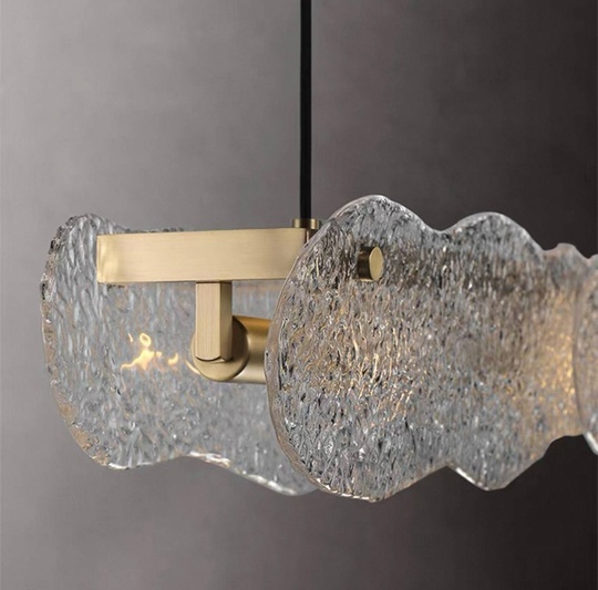 Светильник подвесной бронзовый Alephoid, металл, стекло, трос 150 см, 90*13 см, Е14