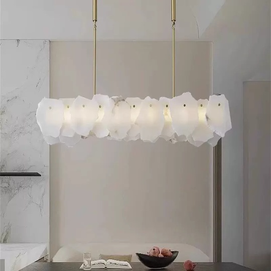 Светильник подвесной медный Elutron, медь, мрамор, 120*26 см, LED