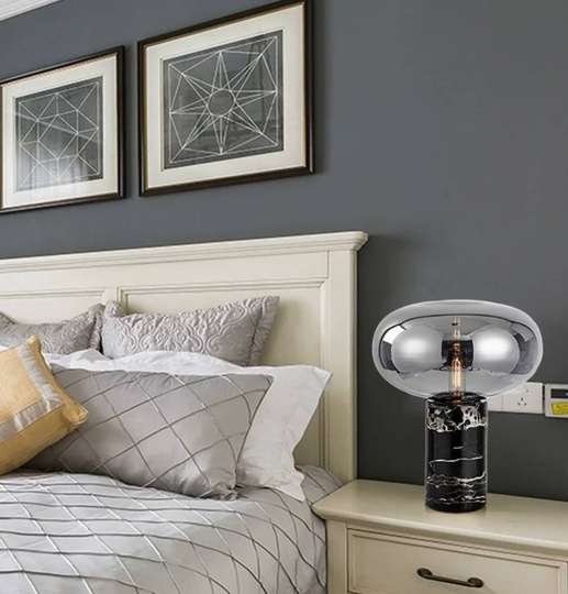 Настольная лампа ODA 32*38, дымчатый, камень