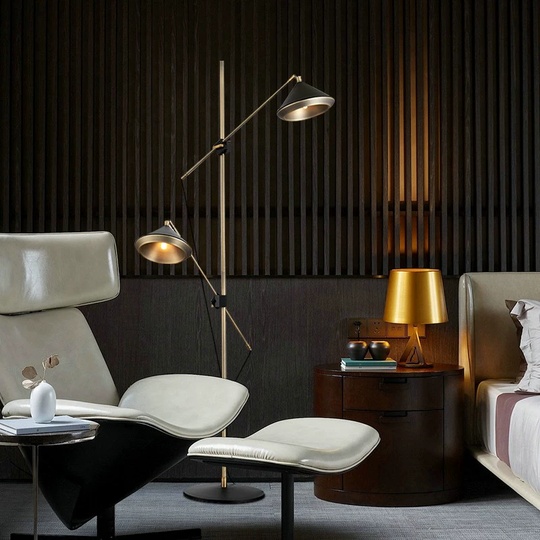 Напольный торшер, медь, ESTER 93*163, светодиодный, G9, металл