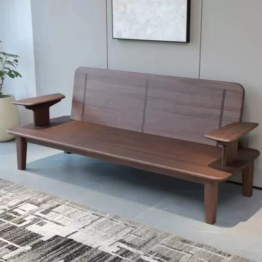 Прямой диван Clark темный орех, дерево, ткань, 180*80*90 см