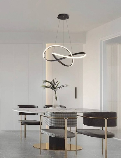 Люстра подвесная, черный, ПММА, JOSEPH BLACK 70*120, металл, LED