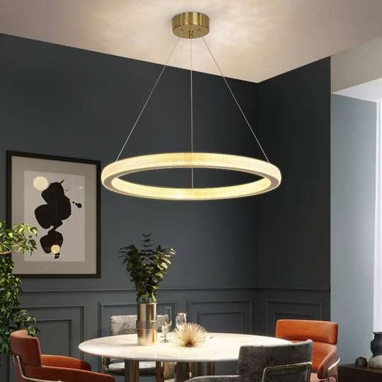 Люстра подвесная, медь, ПММА, SIMBA 60*4 металл, LED.