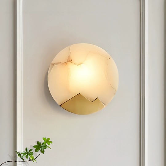 Настенный светильник медный ALABASTER, Бра, 20*20, медь, мрамор, LED.