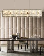 Люстра золотая Elypse, металл, кристалл, 150*17 см, подвесная, E14