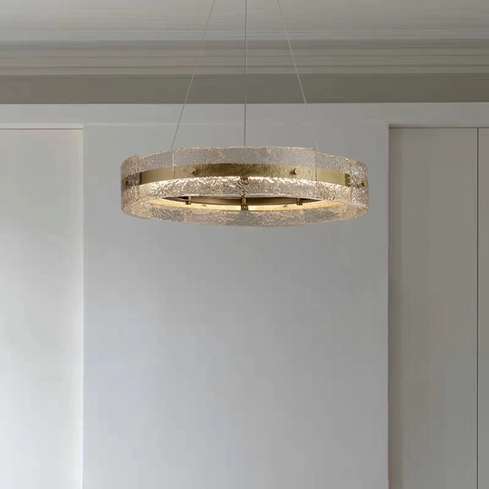 Светильник подвесной бронзовый Aelvaric, металл, стекло, трос 150 см, 100*13 см, LED