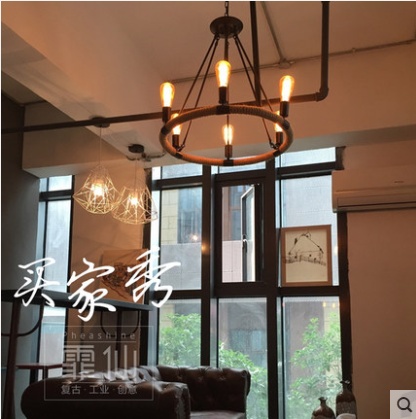 Дизайнерский светильник Elystron 62*50 см, led, e14, железо, веревка