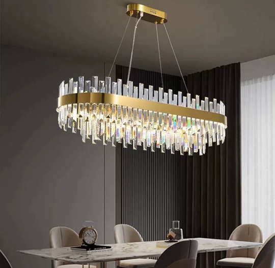 Люстра подвесная, медь, кристалл, GURAY 100*35, металл, LED.