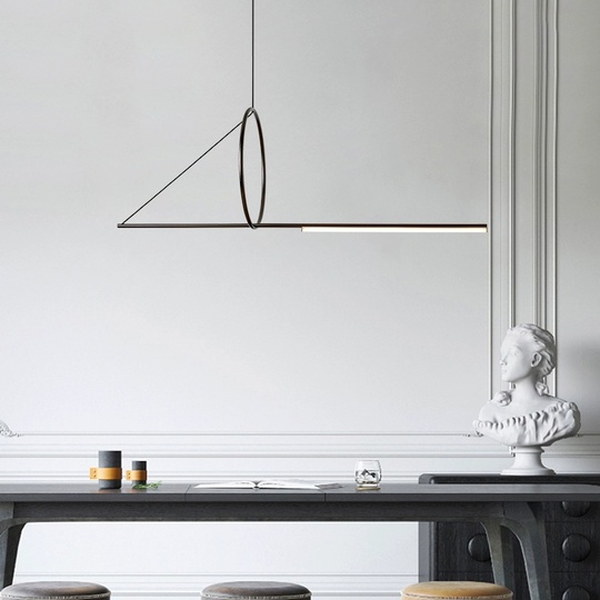 Люстра черная Glare, металл, 120*45 см, светодиодная, LED