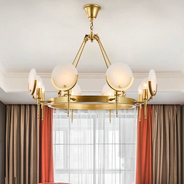 Светильник подвесной бронзовый Alvexa, металл, мрамор, 80*50 см, Е14