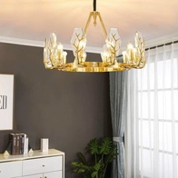 Светильник подвесной медный Elzure, медь, кристалл, 75*55 см, Е14