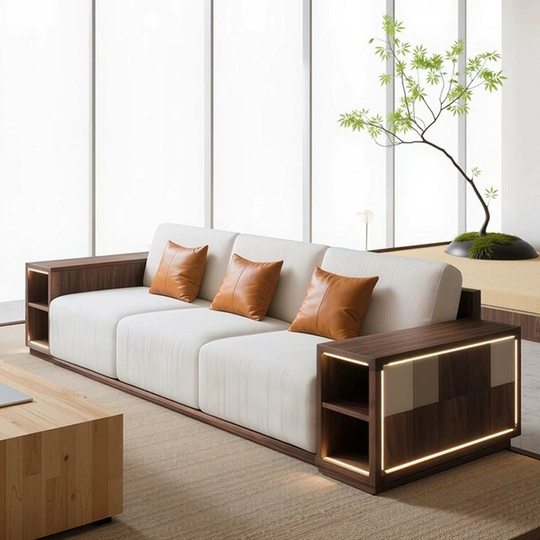 Прямой диван Dorothy темный орех, ткань 270*95*75 см