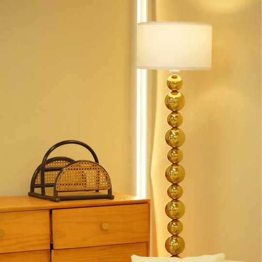 Торшер белый золото Oblina, 35*35*170 см, LED, E27, металл, 14 Вт