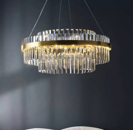 Люстра подвесная, бронза, хрусталь, VINTAGE 60*26, металл, LED.