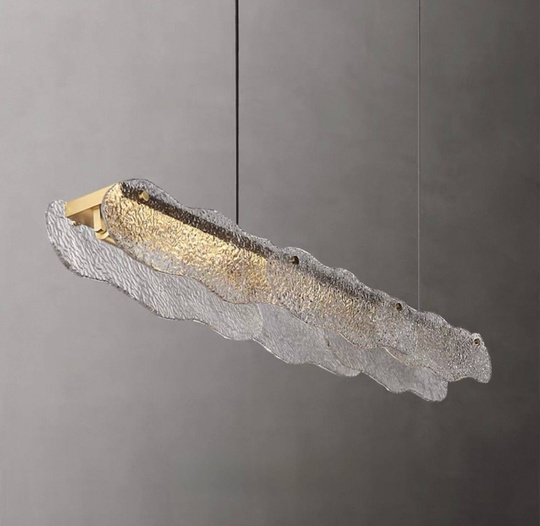 Светильник подвесной бронзовый Alephoid, металл, стекло, трос 150 см, 120*13 см, Е14