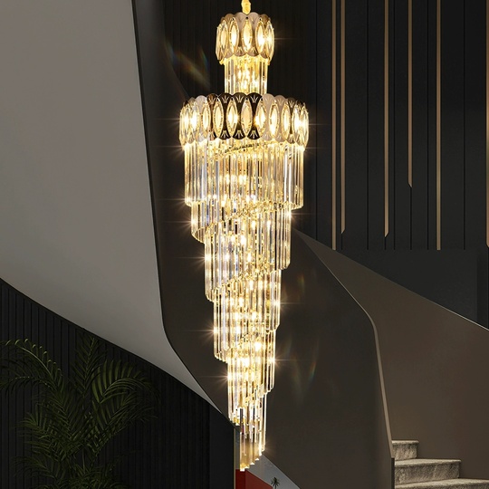 Люстра подвесная, золото, кристалл, RUFUS 65*210 металл, E14.