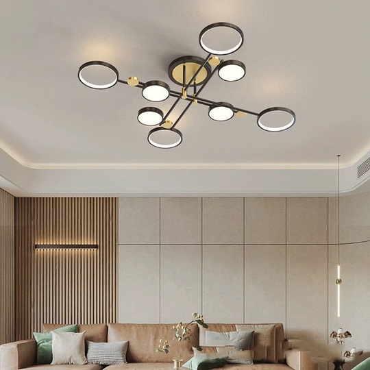 Люстра черная Elystrum, металл, 120*21 см, светодиодная, LED