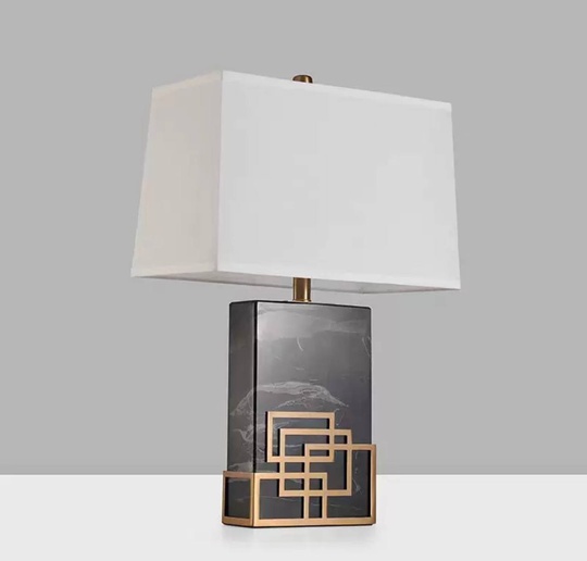 Настольная лампа MENGE 38*55, черный, камень, металл