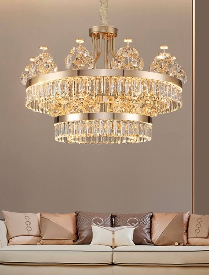 Подвесной светильник SULEYMAN 100*57, золотой, кристалл, металл,  LED.