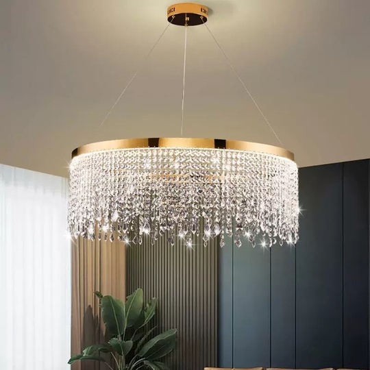 Люстра подвесная FATMA 120*30 бронза, хрусталь, металл, LED.