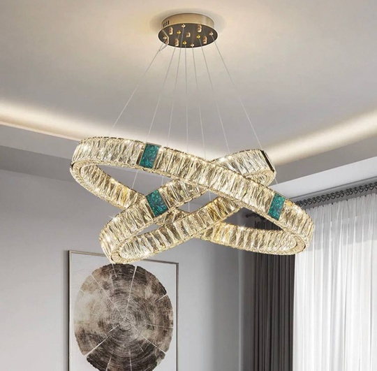 Люстра подвесная CAGLA 100*150 бронза, кристалл, металл, LED.