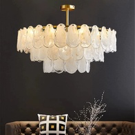 Люстра подвесная BIRCAN 80*35 бронза, стекло, металл, E14.